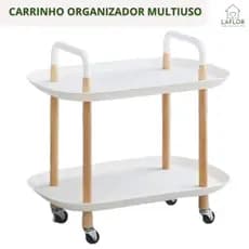 Carrinho Organizador Multiuso Com Rodinhas Banheiro Lavanderia 2 Prateleiras