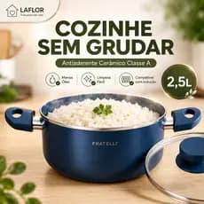 Panela Caçarola Antiaderente Cerâmica Com Tampa de Vidro Premium