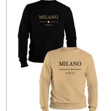 kit 2 Moletom Masculino Gola Redonda Flanelado Blusa De Frio Unissex Algodão Casaco Oferta