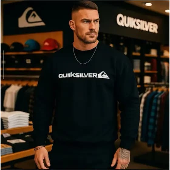 Blusa Frio masculina Moletom Masculino Estilosa Gola Redonda Masculino estampado Quisilver .P/M/G/GG