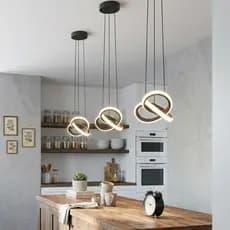 Luminária Pendente Preto Moderna Lustre de Teto Para Sala Cozinha Ilha Bancada Decorativo Minimalista Bivolt QUAYS