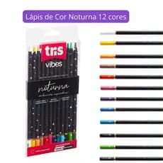 Lapis De Cor 12 Cores Tris Vibes Tons Noturna - 12 Cores - Lápis de Cor Profissional e Artístico