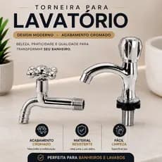Torneira Lavatório Mesa Cromada Design Moderno Alta Durabilidade Conforto Uso Diário