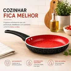 Frigideira Antiaderente Ceramica Revestimento 22cm Panelas Cozinha Pratica Duravel