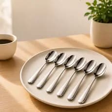 Colheres Inox Conjunto 6 unidades Aço Resistente Design Ergonômico Uso Diário