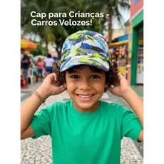 chapeu Boné Infantil Estampado Dinossauro Carro Pirata, UV 50+, Ajustável, para Menino Menina Idade 2-8 Anos Ideal Praia
