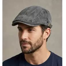 Boina Masculina e Feminina Estilo Italiana Retrô Chapéu Duckbill Sarja Lavada Vintage Ajustável Casual Premium