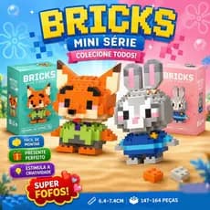 Mini Blocos de Montar Nick e Judy Zootopia Kawaii Presente Fofo|Colecionável para Decoração