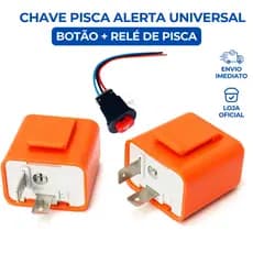 Kit Pisca Alerta Moto + Relé 2 Pinos 12V Universal