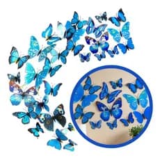 Kit 12 Borboletas 3D Topo De Bolo Enfeite Parede Decoração