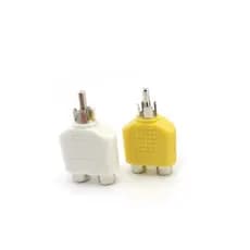 Kit 2 Adaptadores Splitter RCA Y 1 Macho para 2 Fêmeas
