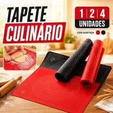 Kit 1/2/4 Tapete De Silicone Antiaderente Culinário 30x40 ou 40x50 Para Abrir Massa Pão Pizza