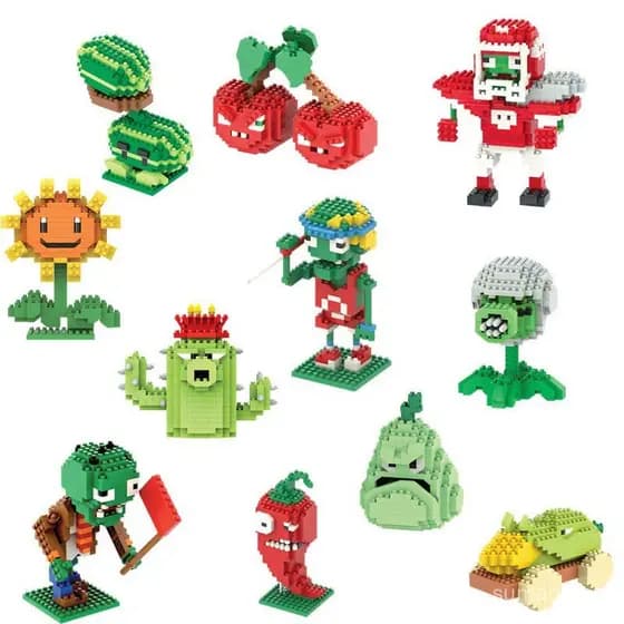 Blocos de Montagem de Micro Partículas Série Plants vs. Zombies Brinquedo DIY Presente para Crianças