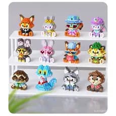 Bloco de Montar Micro Zootrópolis 7cm Perfeito para Presente Criativo e Colecionável