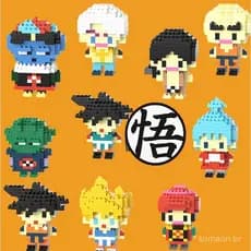 Mini Blocos de Construção Dragon Ball, Figura de Anime Cartoon, Brinquedo de Montagem