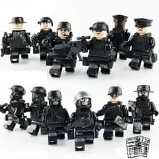 Figuras de Blocos de Montar Soldado Militar, com Acessórios de Armas, Brinquedo Educativo