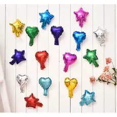 10/20/30/40/50 Balão Metalizado Mini Coração/ Estrela Centro de Mesa 5 Polegadas 12cm