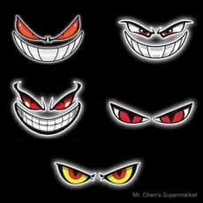 2/3 adesivos refletivos, adequados para olhos de demônio de motocicletas, capacetes, carenagens, vidros traseiros, carro