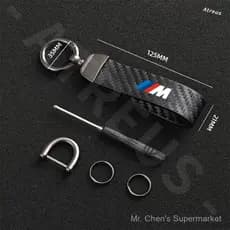 Chaveiro para Carro BMW Série M em Fibra de Carbono, Cor Sólida, Fivela Estilosa, Compatível com F30 E36 320i F30 X1 E46
