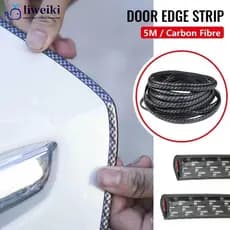 Faixa de proteção anti-riscos decorativa para borda de porta de carro em fibra de carbono de 5 metros N9Z3