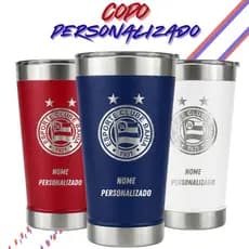 Copo Do Time Bahia Com Seu Nome Térmico 473ml Aço Inox