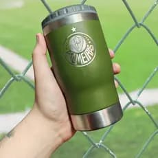 Copo Térmico Inox Palmeiras 420ml Porta Long Neck/Lata Personalizado