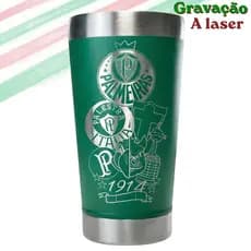 Copo Personalizado Palmeiras Verde 473ml Termico Inox Piriporco