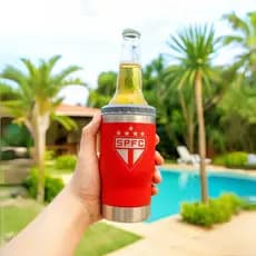 Copo Térmico São Paulo 420ml – Porta Long Neck/Lata Inox Personalizado com Nome
