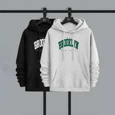 Kit 2 Blusa Moletom Masculino Brooklyn Casaco Frio Personalizado Agasalho Algodão Macio Confortável