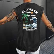 CAMISETA REGATA OVERSIZED STREETWEAR BROOKLYN SPORT CORES NOVAS LANÇAMENTO