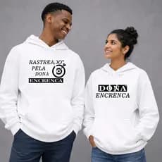 Kit Casal Blusa Moletom Canguru Capuz Namorados Dona Encrenca Combinando Outono Inverno Quente Macio