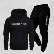 Conjunto Moletom Unissex Future Com Capuz e Calça Jogger Casual Inverno Estiloso Confortável