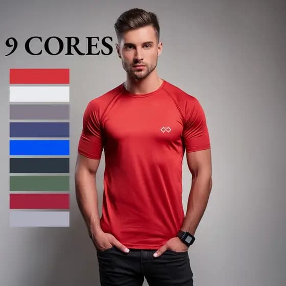 Camiseta Masculina Lisa  Dry Fit - Proteção UV 50+ Esportiva Camisa Blusa Básica Casual