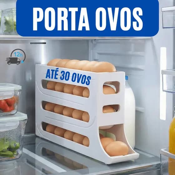 Porta Ovo 4 Andares Automático Deslizante Geladeira Suporte Organizador 30 Ovos