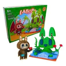 Bloco De Montar Personagem Infantil Labobo Presente 91 Peças Brinquedo