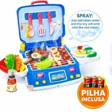 Cozinha Infantil Little Chef Portátil com Luz, Spray Vapor e Pilhas Inclusas