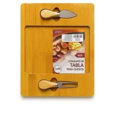 Tábua de Queijo com 2 Talheres • Conjunto para Petiscos • Kit Queijos 3 Peças