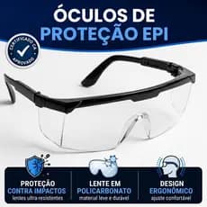 Óculos de Proteção Epi Segurança do Trabalho Incolor Transparente Imperial RJ Com CA
