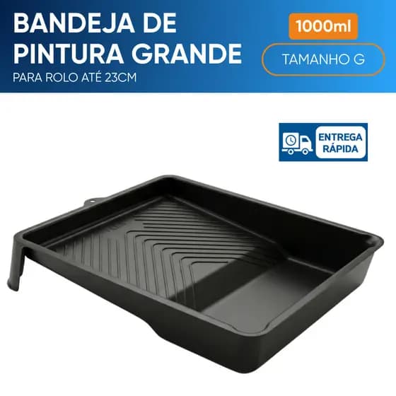 Bandeja De Tinta Para Pintura Grande Capacidade 1 Litro Rolo Até 23cm