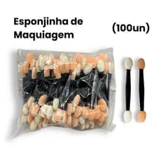 Esponjinha Dupla para Maquiagem 100 Unid • Aplicador de Sombra • Uso Profissional • Atacado