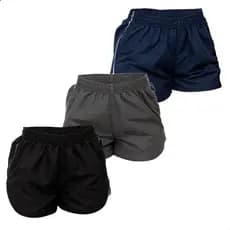 Kit 3 Short Shortinho Feminino Fitness Leve Tactel Levanta Bumbum Várias Cores Praia Piscina Verão