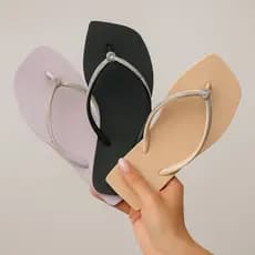 Chinelo Rasteira Quadrada Strass Feminino Do 34 Ao 41