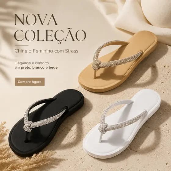 Chinelo Feminino Elegance Colorido Brilho E Estilo Sofisticação Garantida Para O Seu Caminhar Leve