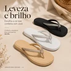 Chinelo Elegance Varias Cores Feminino Com Brilho Conforto E Glamour Toque De Luxo Do Seu Dia A Dia