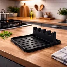 Suporte Descanso de Talher e Tampa de Panela Organizador de Utensílios Cozinha Compacto para Bancada