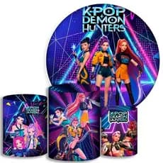 Capas Para Cilindros + Painel / painel retangular - banda pop coreana feminino - Kit Decoração Festa