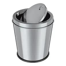 Lixeira Pia Inox Cozinha Banheiro Tampa Basculante 3 Litros Cinza