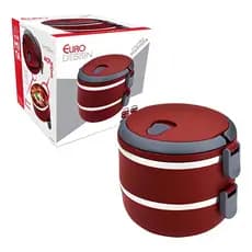 Marmita Térmica Dupla 1,4l Lunch Box Vermelha Euro Home Vermelho