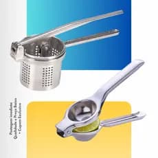 Amassador de Batatas Manual + Espremedor de Limão