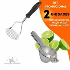 Espremedor de Limão + Espremedor de Batata em Inox kit Cozinha